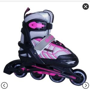 Girls Pink Adjustable Rollerblades